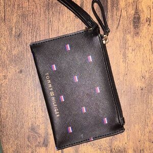 Tommy Hilfiger Black and Gold Wristlet